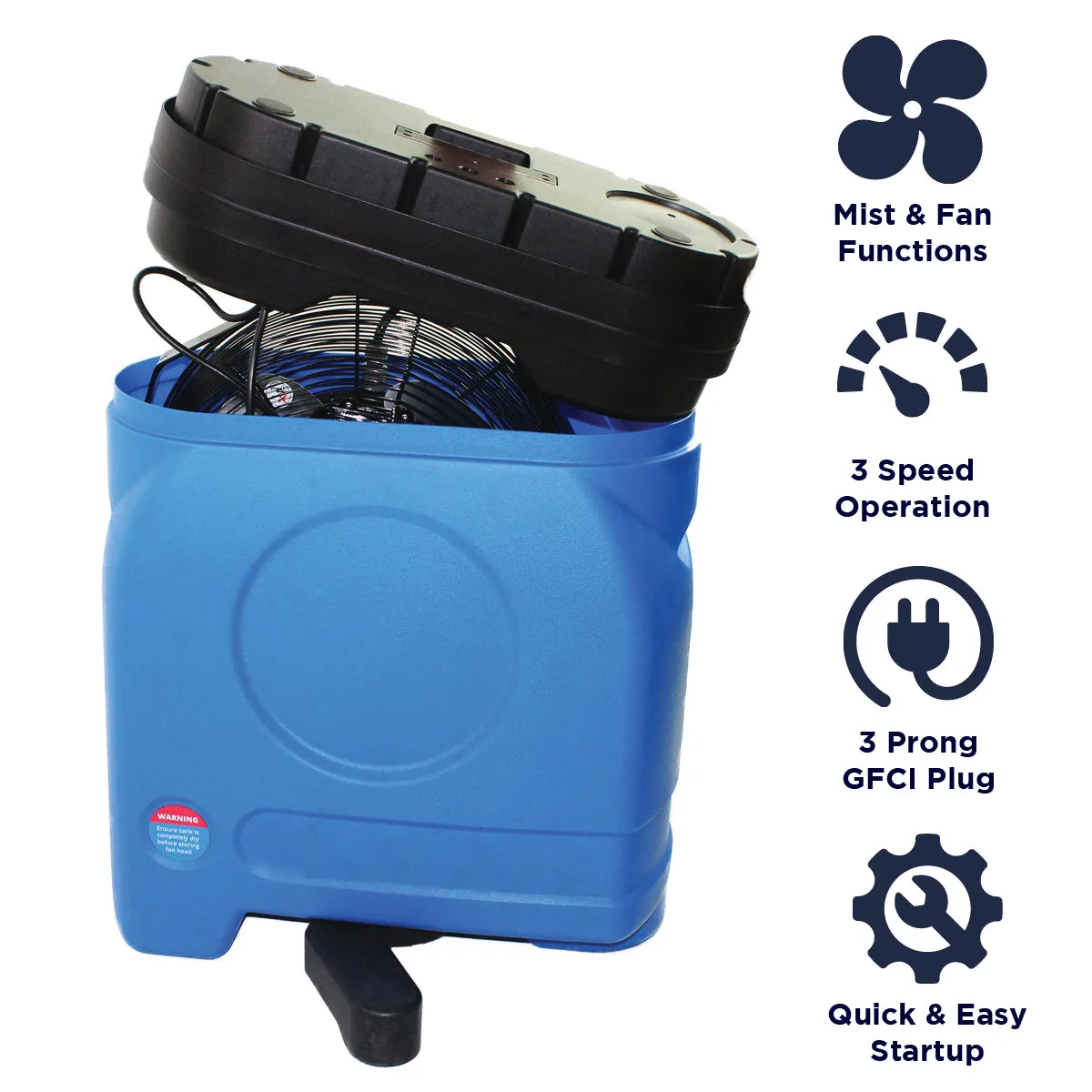 14 In. 3-Speed Misting Fan with 20 Gal. Tank