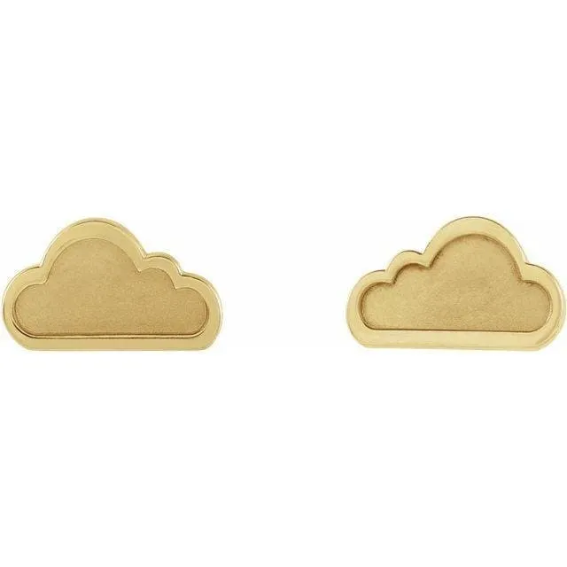 14K Gold Tiny Cloud Earrings Regard Jewelry Austin, Texas