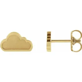 14K Gold Tiny Cloud Earrings Regard Jewelry Austin, Texas