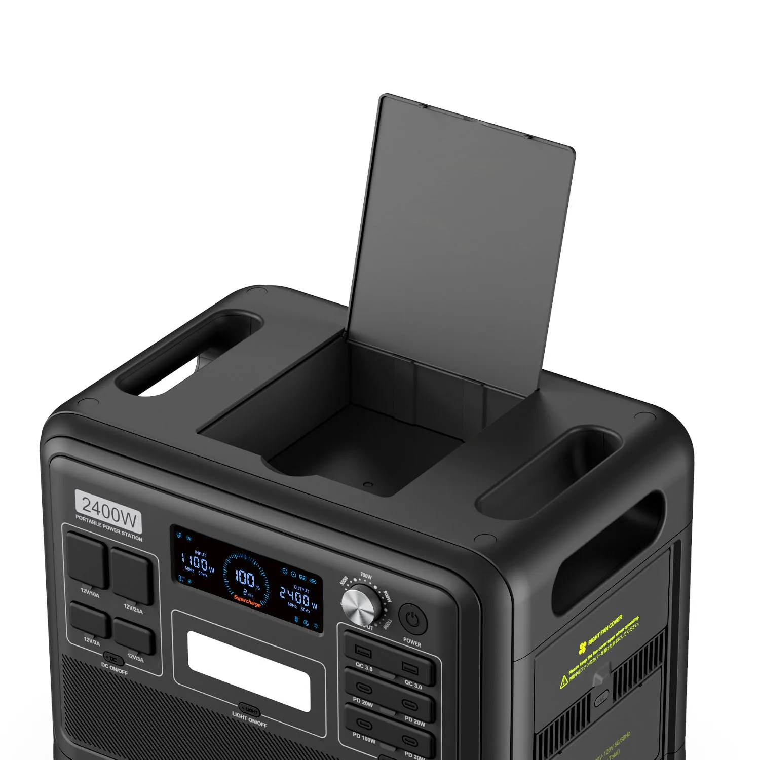2400W Portable Power Station For Home Backup, Travel, Outdoor Camping - Black