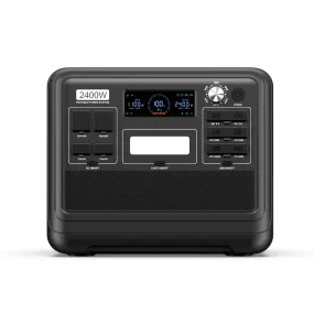 2400W Portable Power Station For Home Backup, Travel, Outdoor Camping - Black
