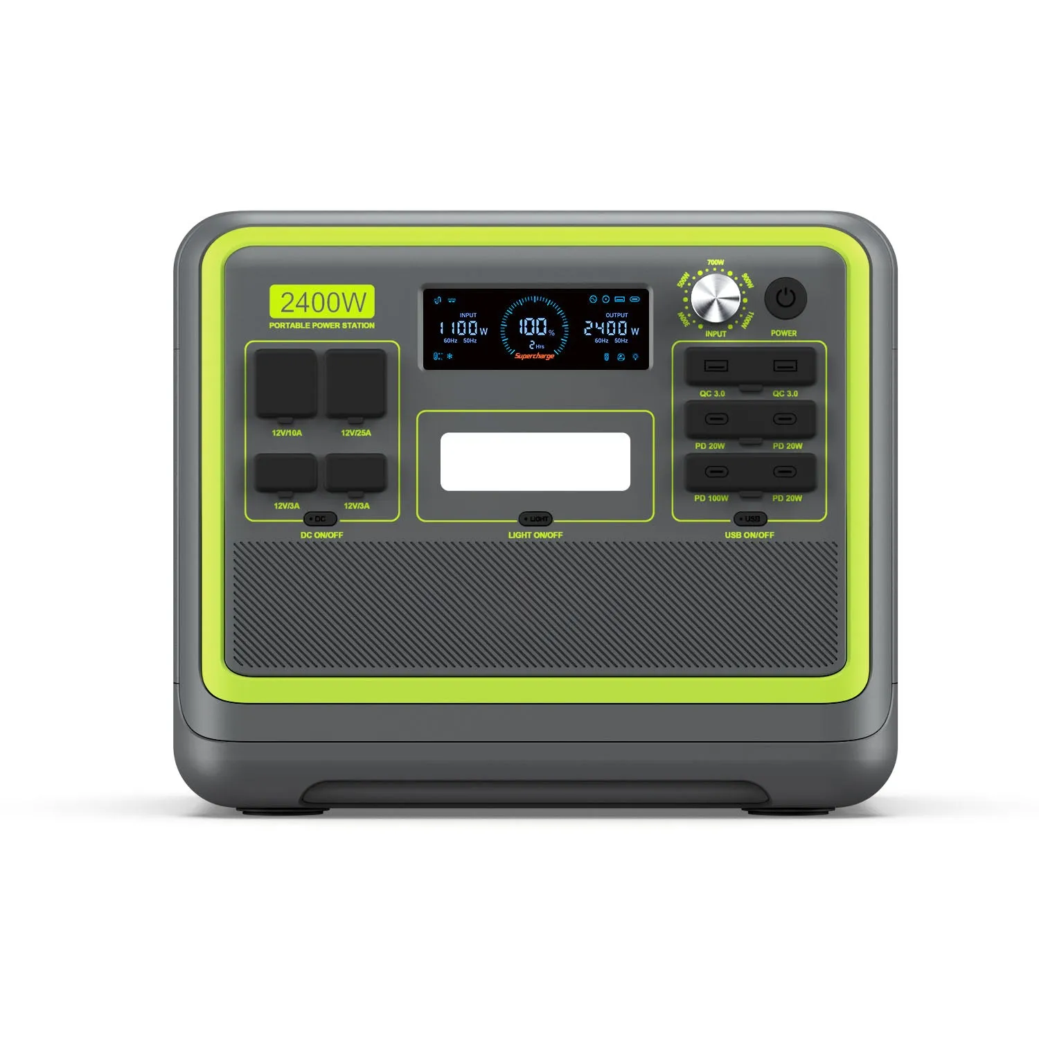 2400W Portable Power Station For Home Backup, Travel, Outdoor Camping - Green