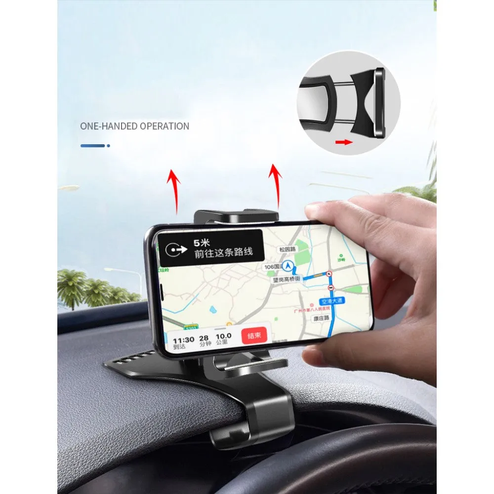 3 in 1 Car GPS Smartphone Holder: Dashboard / Visor Clamp   AC Grid Clip for Intex cloud Gem , cloud Gem Plus - Black