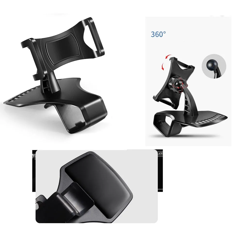 3 in 1 Car GPS Smartphone Holder: Dashboard / Visor Clamp   AC Grid Clip for Intex cloud Gem , cloud Gem Plus - Black