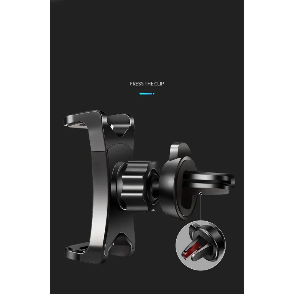 3 in 1 Car GPS Smartphone Holder: Dashboard / Visor Clamp   AC Grid Clip for Intex cloud Gem , cloud Gem Plus - Black