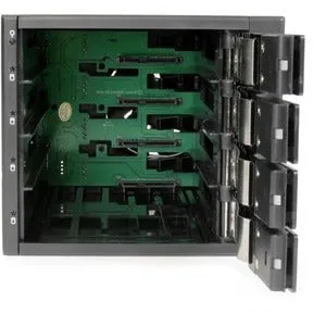 4 DRIVE BAY ALUMINUM TRAYLESS HOT SWAP MOBILE RACK BACKPLANE WITH FAN  LOCK FOR 3.5IN SAS II / SATA III - 6 GBPS HARD DRIVE - 3 BAY 5.25IN MOUNTED MOBILE RACK BACKPLANE