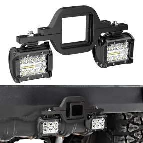 4 Inch 60W Triple Row Spot Flood Led Pods (Pair) | 2.5 Inch Tow Hitch Mount
