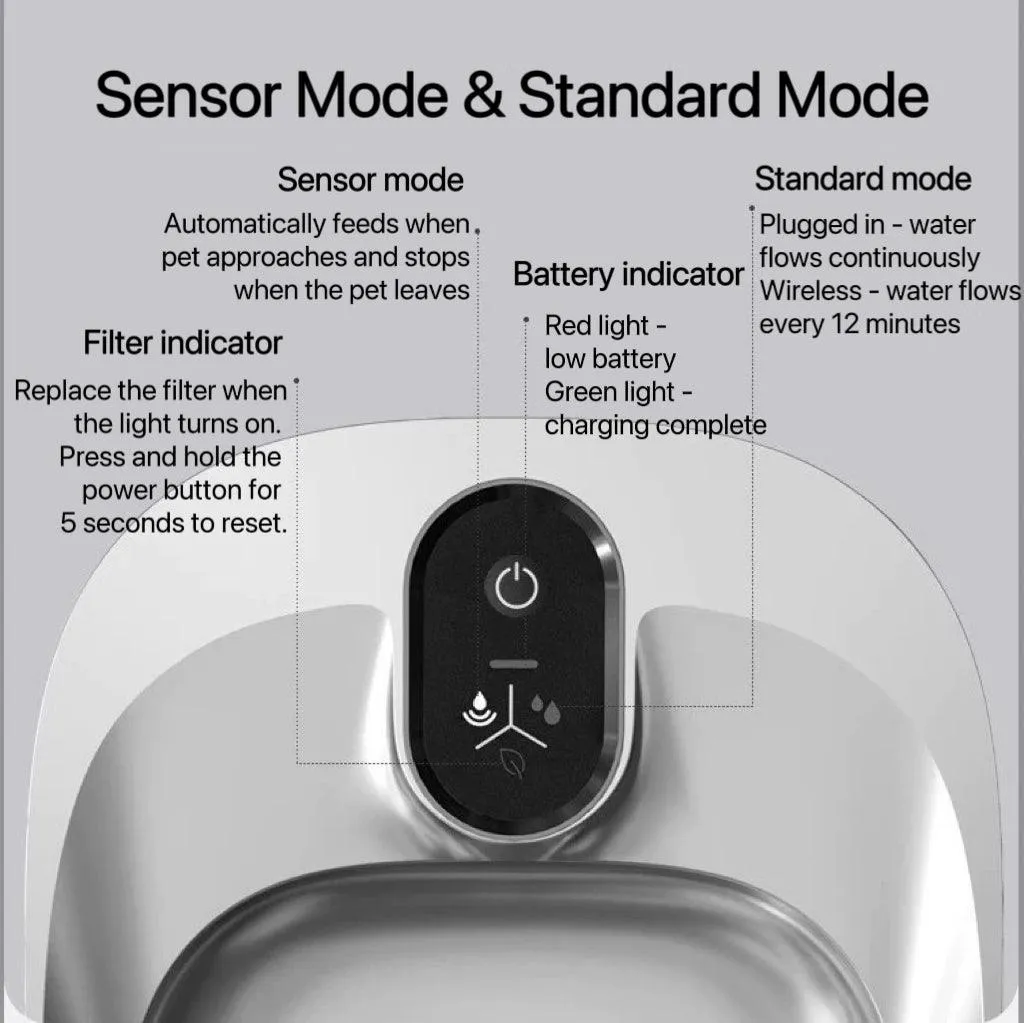 4L Large Capacity Wireless Stainless Steel Water Fountain