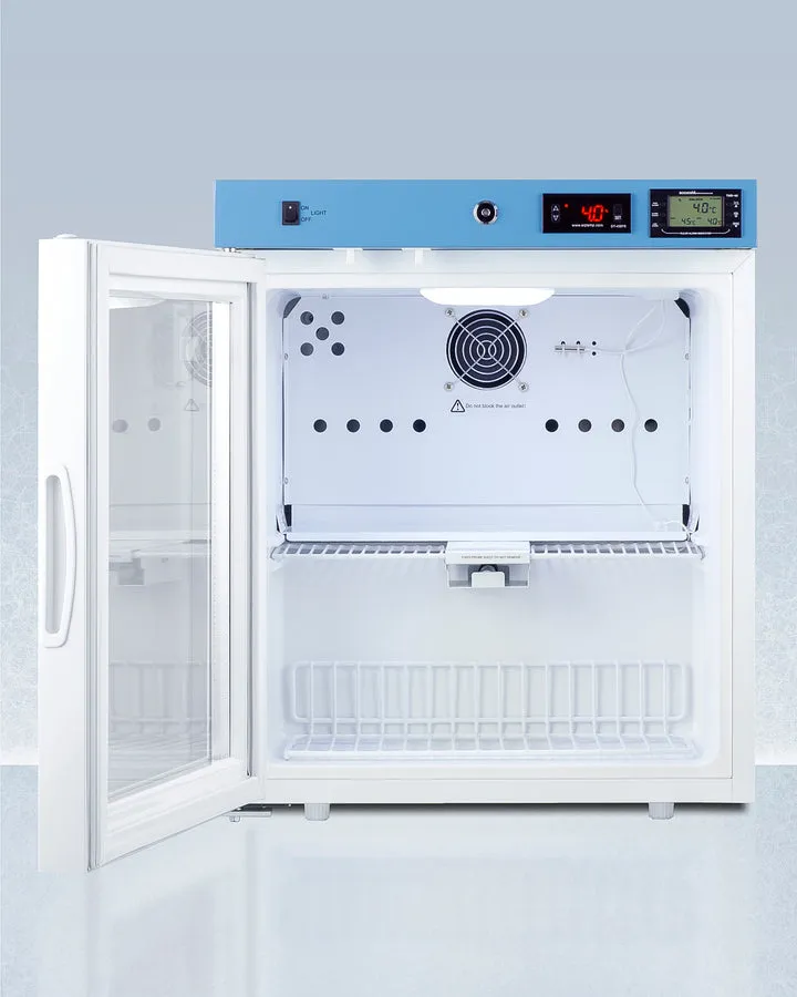 Accucold 19" Left Hand Design Wide Compact Healthcare Refrigerator, High/Low temperature alarm, CARB Compliant