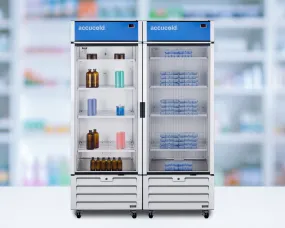 Accucold 30" Wide Healthcare Full Size Right Hand Commercial Display Refrigerator, TAA Compliant