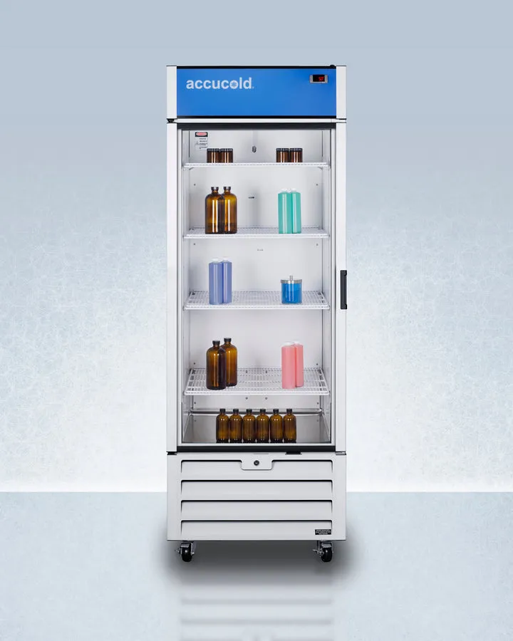 Accucold 30" Wide Healthcare Full Size Right Hand Commercial Display Refrigerator, TAA Compliant