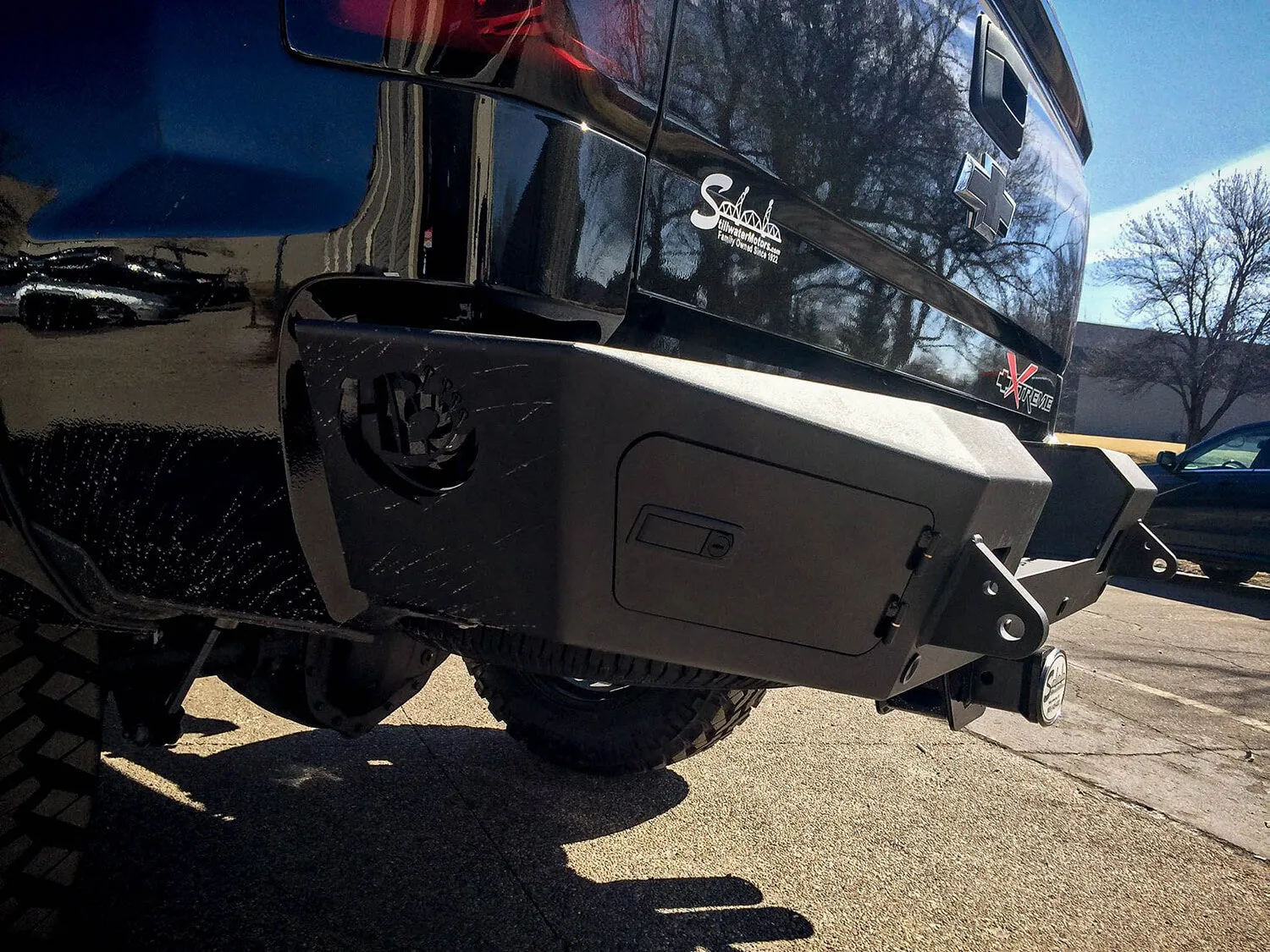 ADD HoneyBadger Rear Bumper w/ No Backup Sensor Cutouts - Chevy 2500/3500