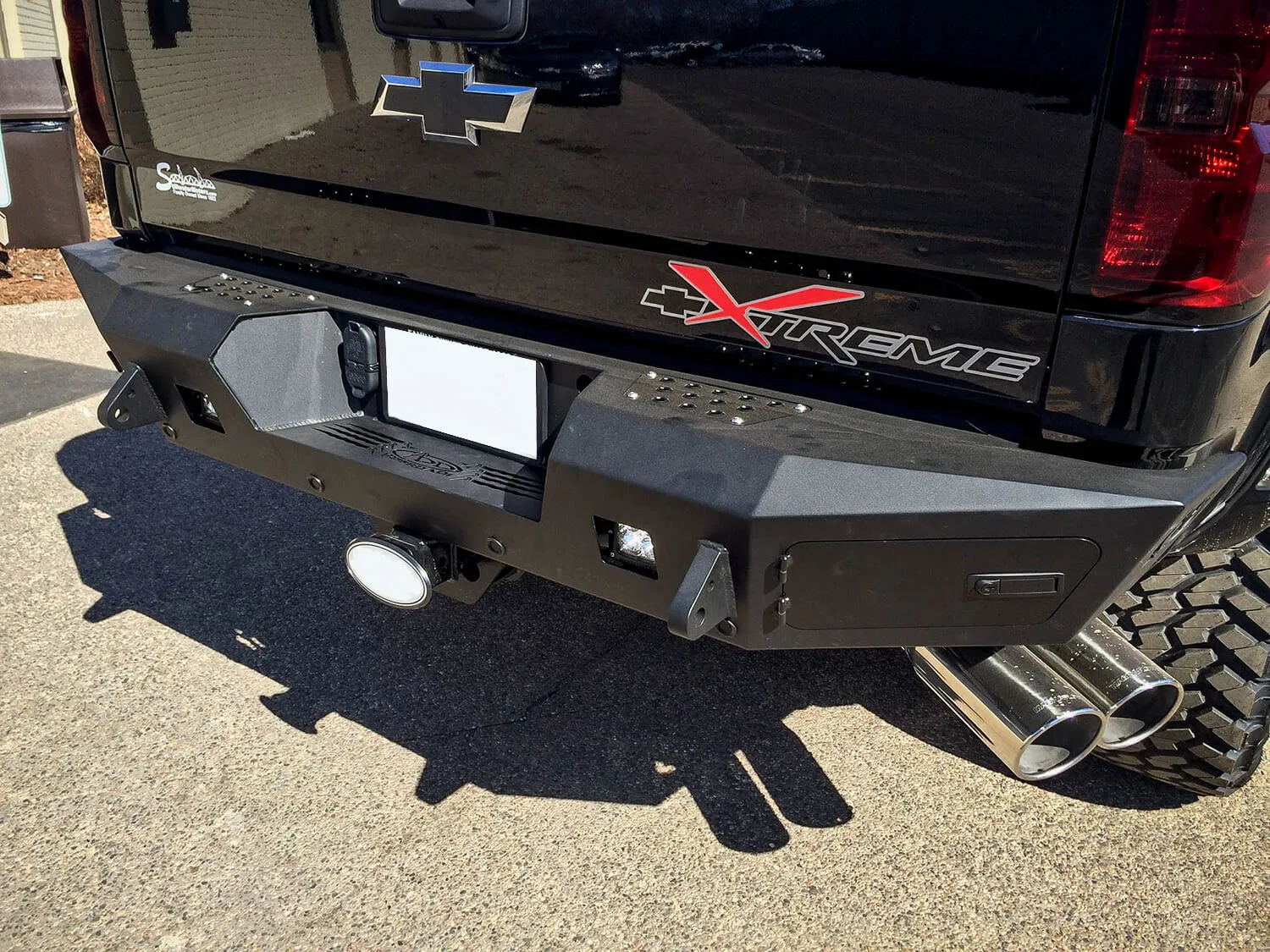 ADD HoneyBadger Rear Bumper w/ No Backup Sensor Cutouts - Chevy 2500/3500