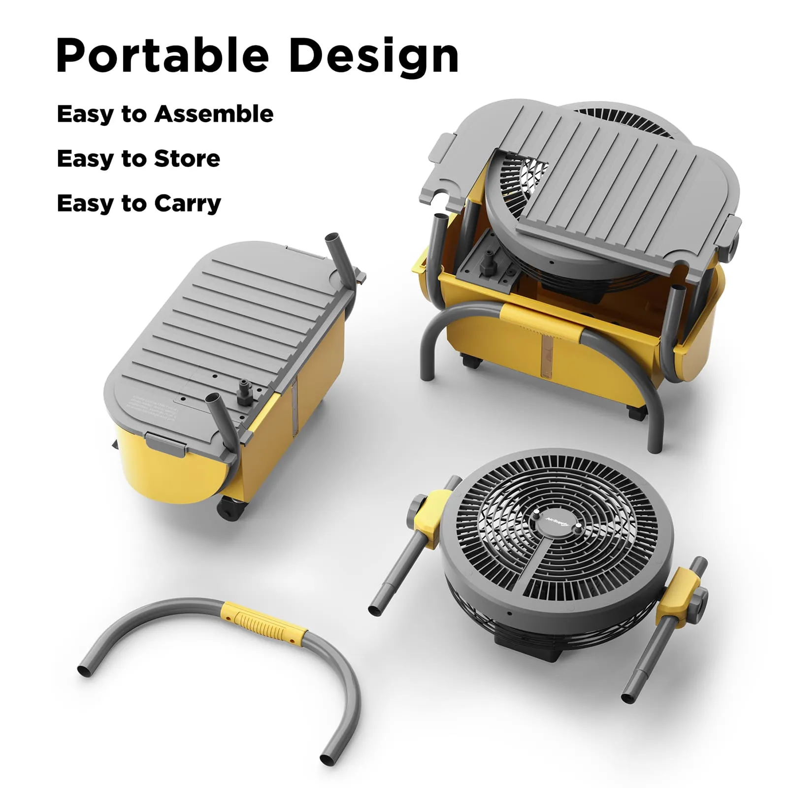 AirSupply MS12 Portable Mist Fan with 19,200mAh Battery and 2.9-Gallon Water Tank