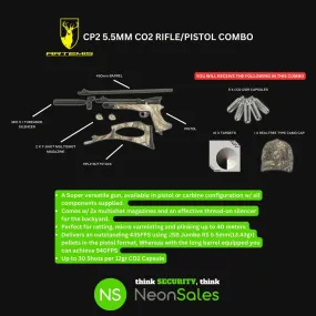 ARTEMIS CP2 (5.5MM) CO2 PISTOL/RIFLE KIT - CAMO