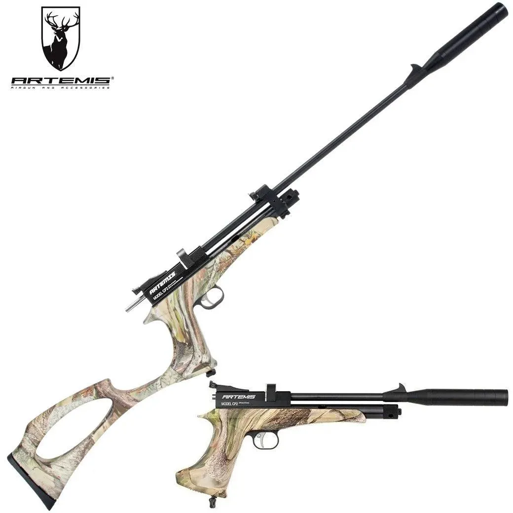 ARTEMIS CP2 (5.5MM) CO2 PISTOL/RIFLE KIT - CAMO