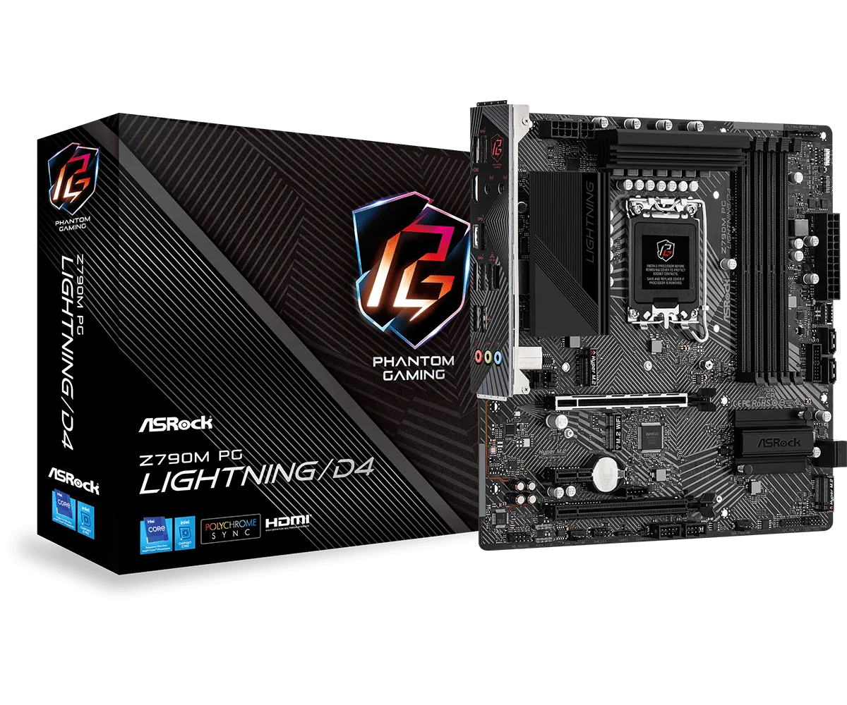 ASRock Z790M PG Lightning/D4 DDR4,LGA 1700 mATX Motherboard
