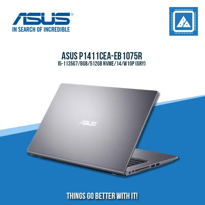 ASUS P1411CEA-EB1075R I5-1135G7 | 8GB RAM | 512GB NVME/14" | W10P Best for Students and Freelancers (GRY)