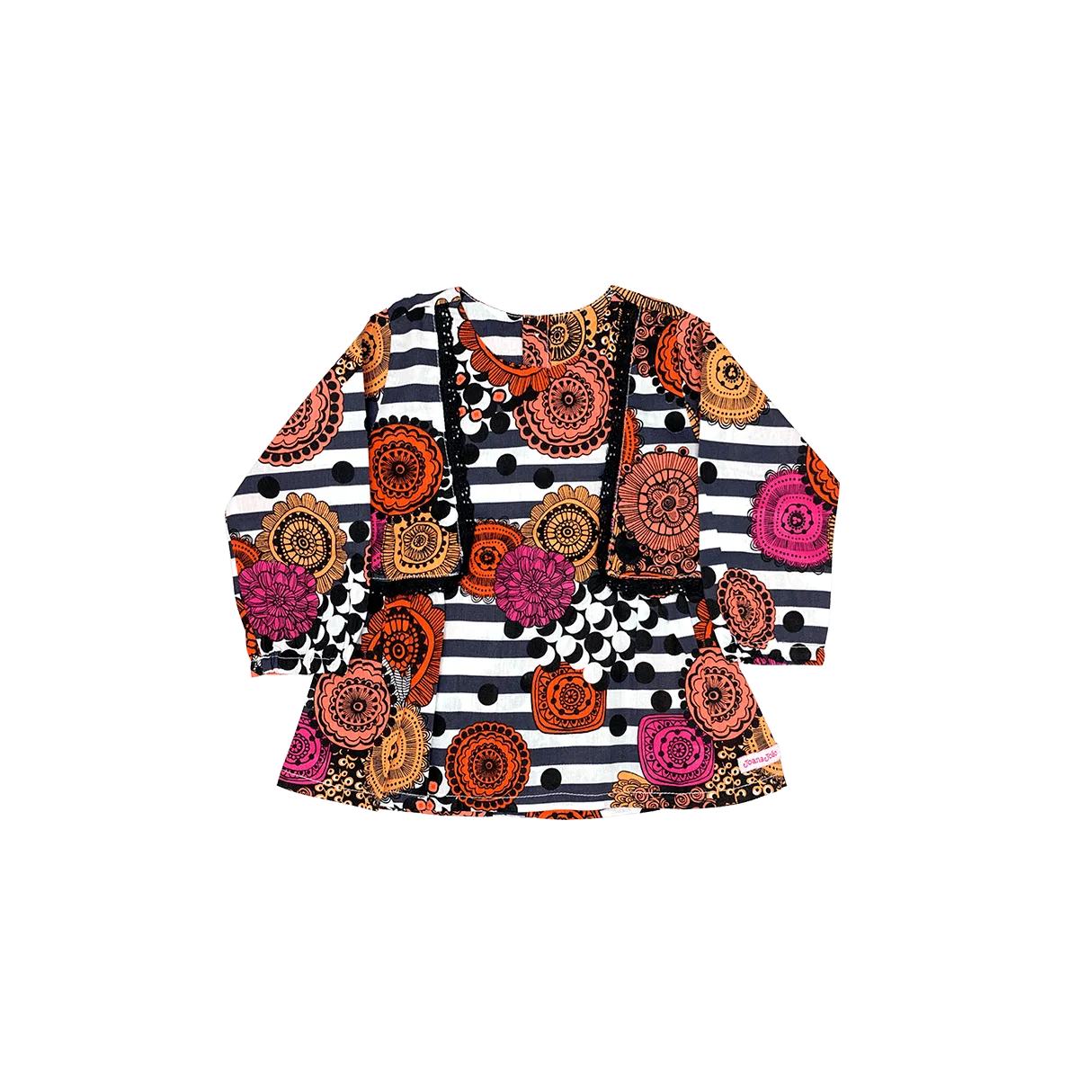Bata Listrada Floral Manga Longa