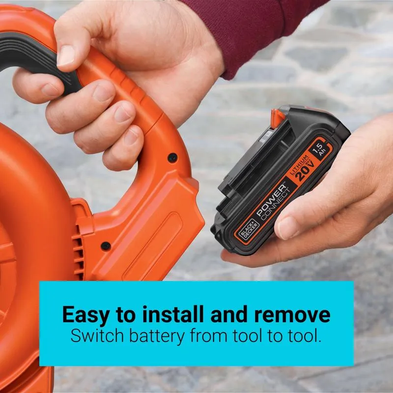 Black Decker 20V MAX LBXR20 1.5 Ah Lithium-Ion Battery 1 pc