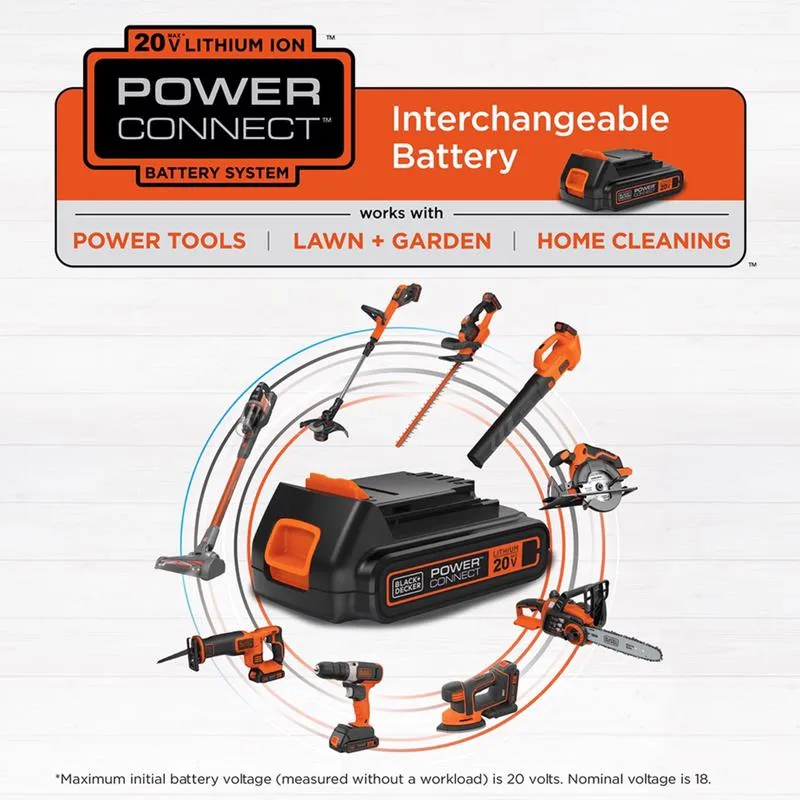 Black Decker 20V MAX LBXR20 1.5 Ah Lithium-Ion Battery 1 pc