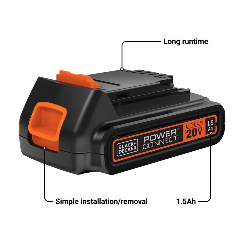 Black Decker 20V MAX LBXR20 1.5 Ah Lithium-Ion Battery 1 pc