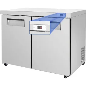 BLUELINETECH Commercial Refrigerator, 48" Worktop Undercounter Refrigerator,14.2 Cu.Ft Stainless Steel Refrigerator, ETL Approved,3 Door Worktop Fridge with lock for Restaurant, Bar, Diner
