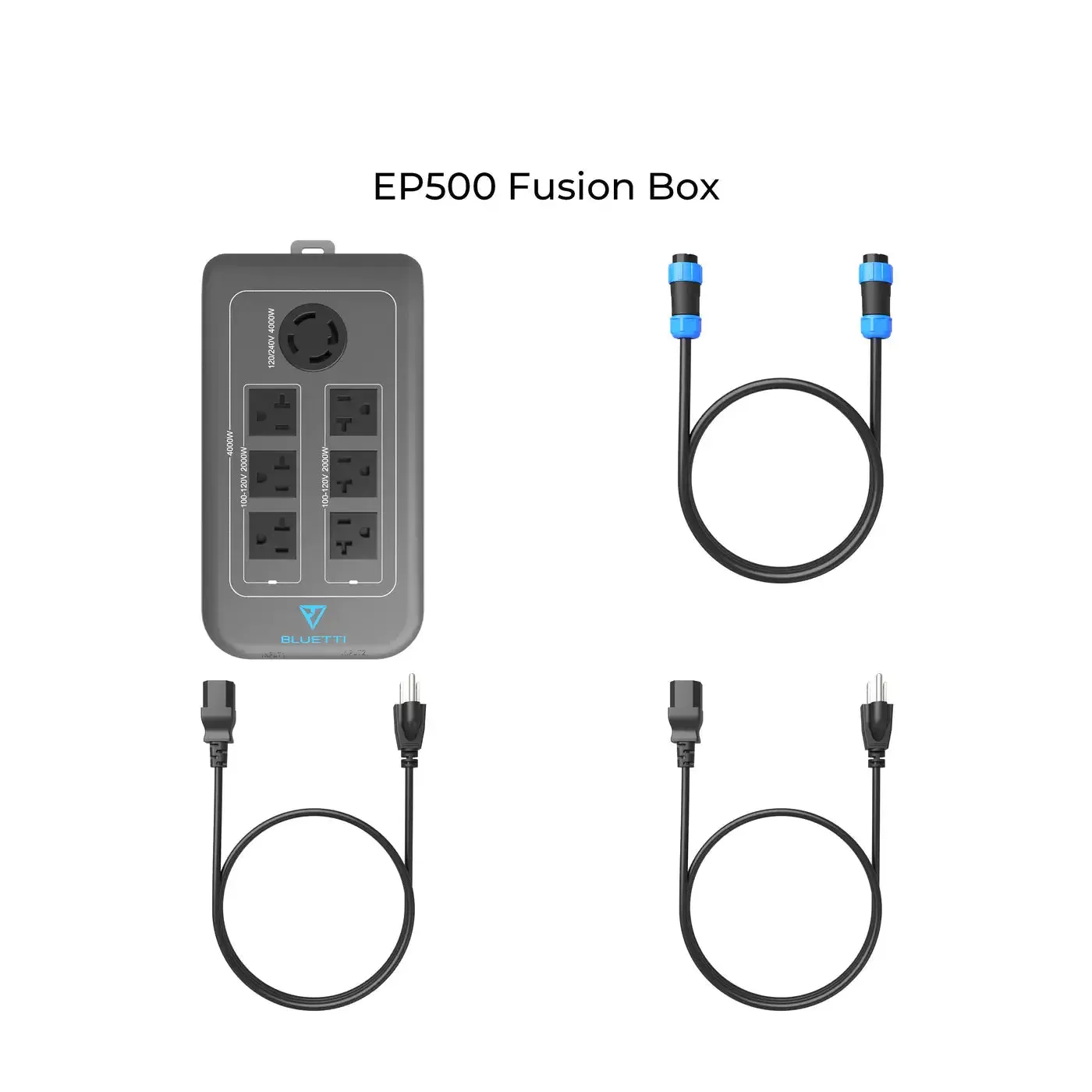 BLUETTI EP500 Pro 10,200Wh/6,000W 120/240V Power Station Kit | 6 x 200 Watt 12V Rigid Mono Solar Panels | Whole Home Backup