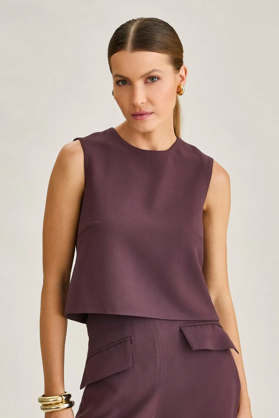 Blusa de Alfaiataria Beringela Madalena
