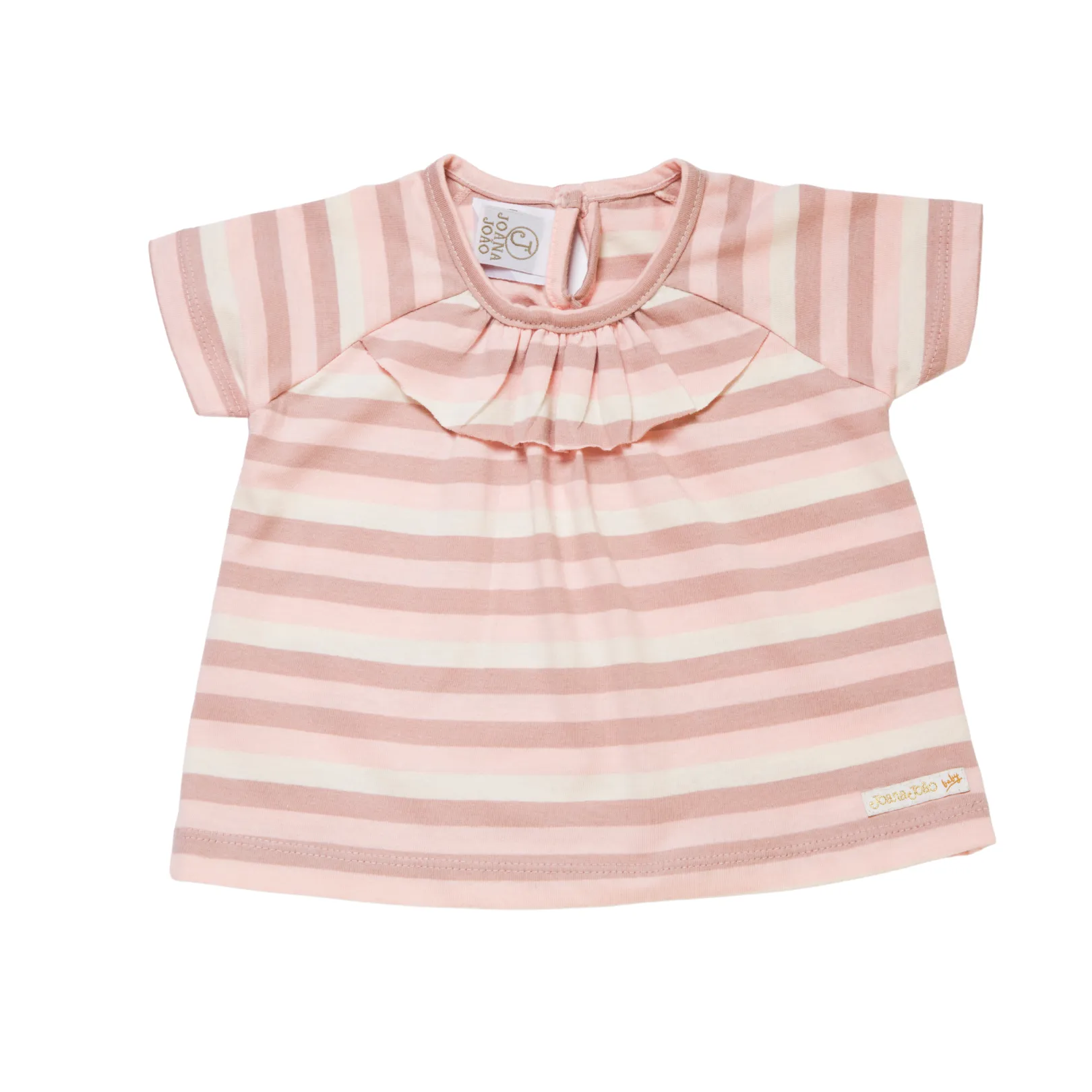 Blusa Listrada Rosa Babados
