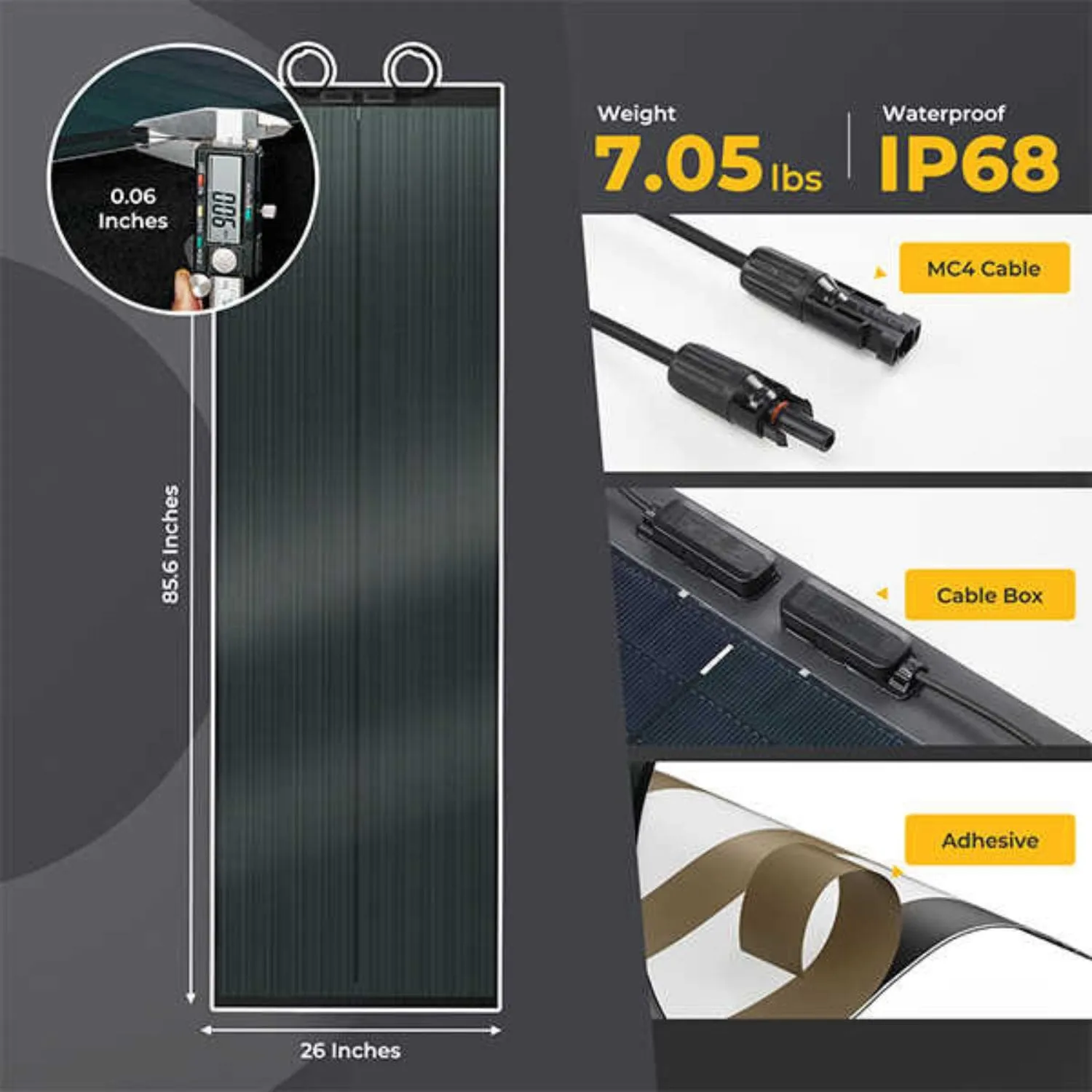 BougeRV Yuma 200W CIGS Thin-Film Flexible Solar Panel