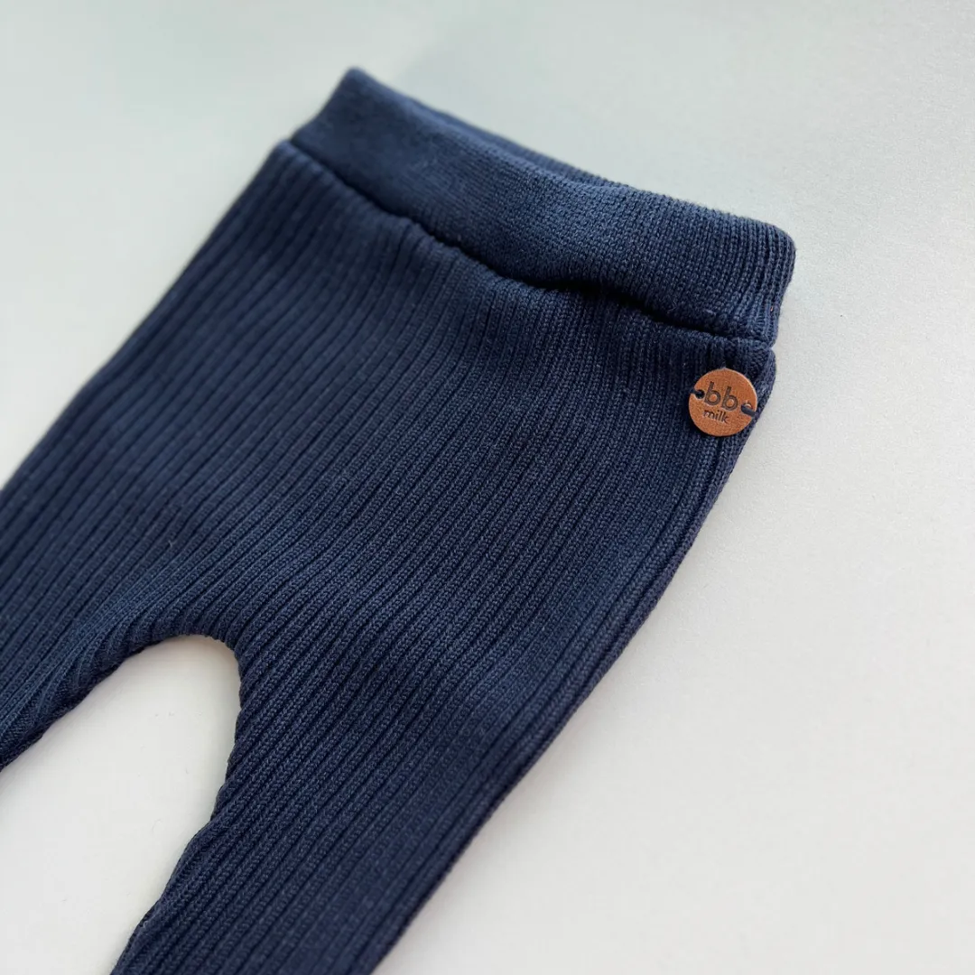 Calça Canelada Tricot - Azul