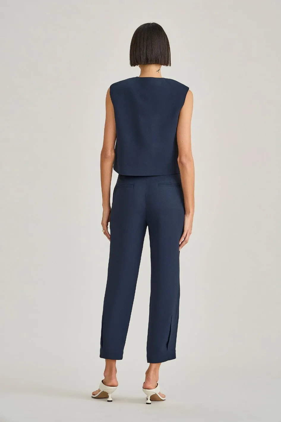 Calça de Alfaiataria Azul Marinho Olivia