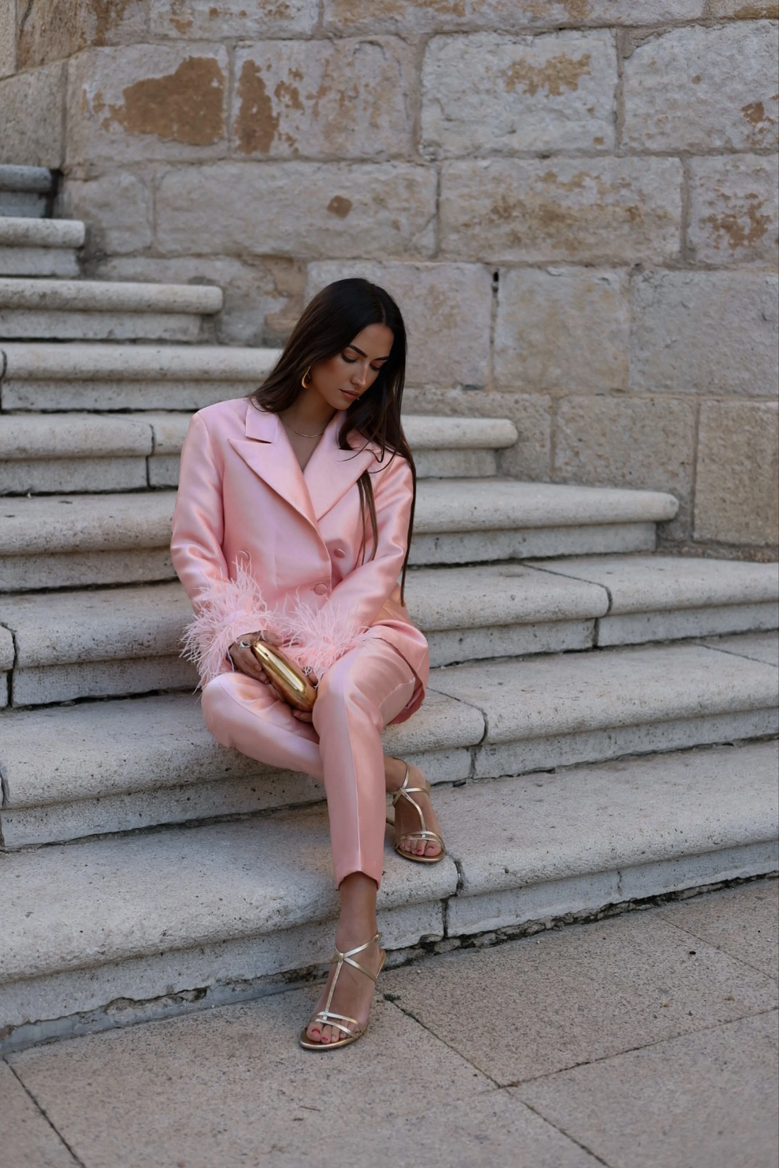 CALÇA ROSA ESTRUTURADA