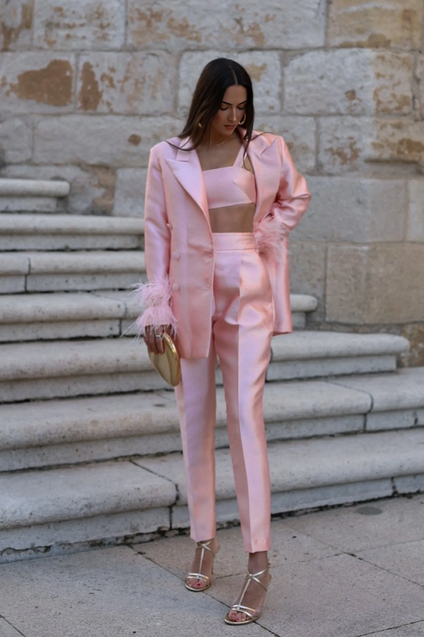 CALÇA ROSA ESTRUTURADA