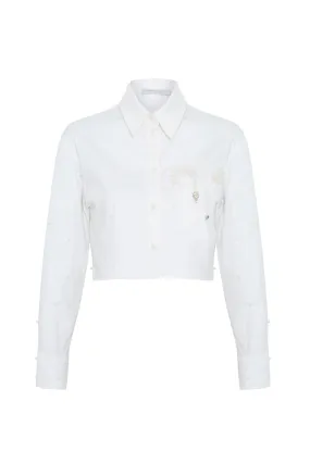 Camisa Bordada com Recorte Nas Costas