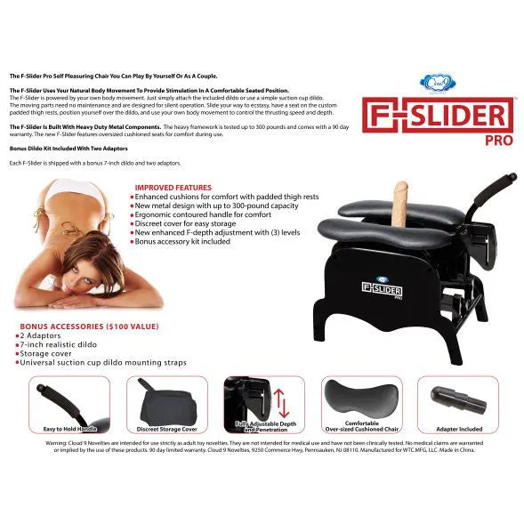 Cloud 9 F-slider Pro Heavy Duty Self Pleasuring Chair with Dildo