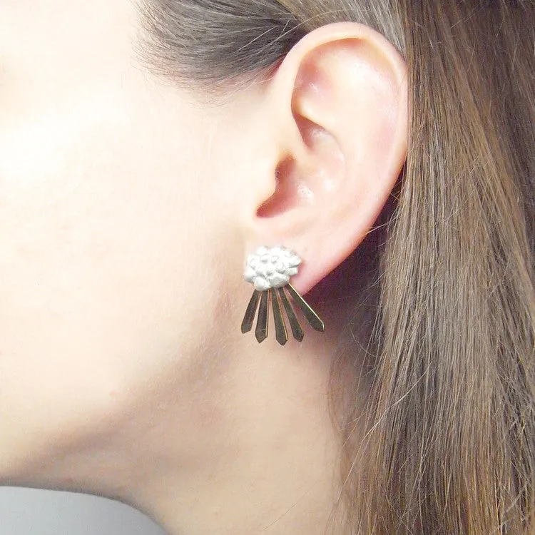 Cloud and Rays of Sunshine Earrings Gold