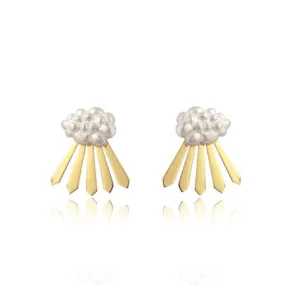 Cloud and Rays of Sunshine Earrings Gold