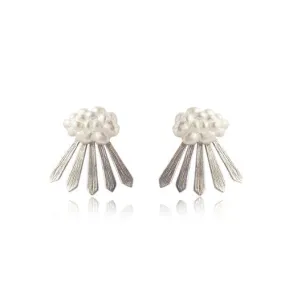 Cloud and Rays of Sunshine Earrings Silver