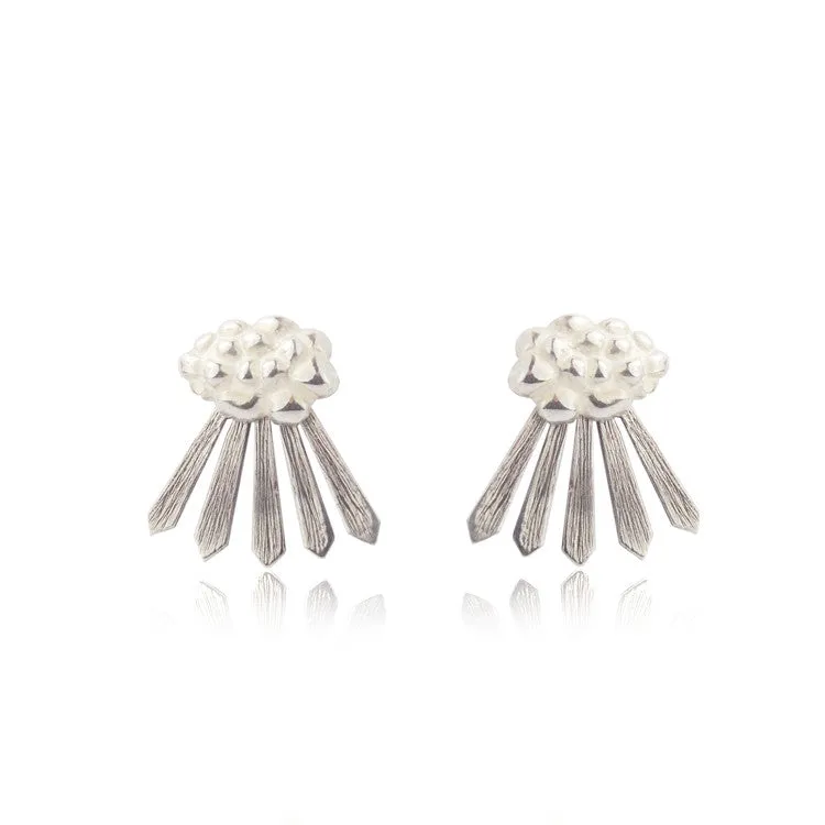 Cloud and Rays of Sunshine Earrings Silver
