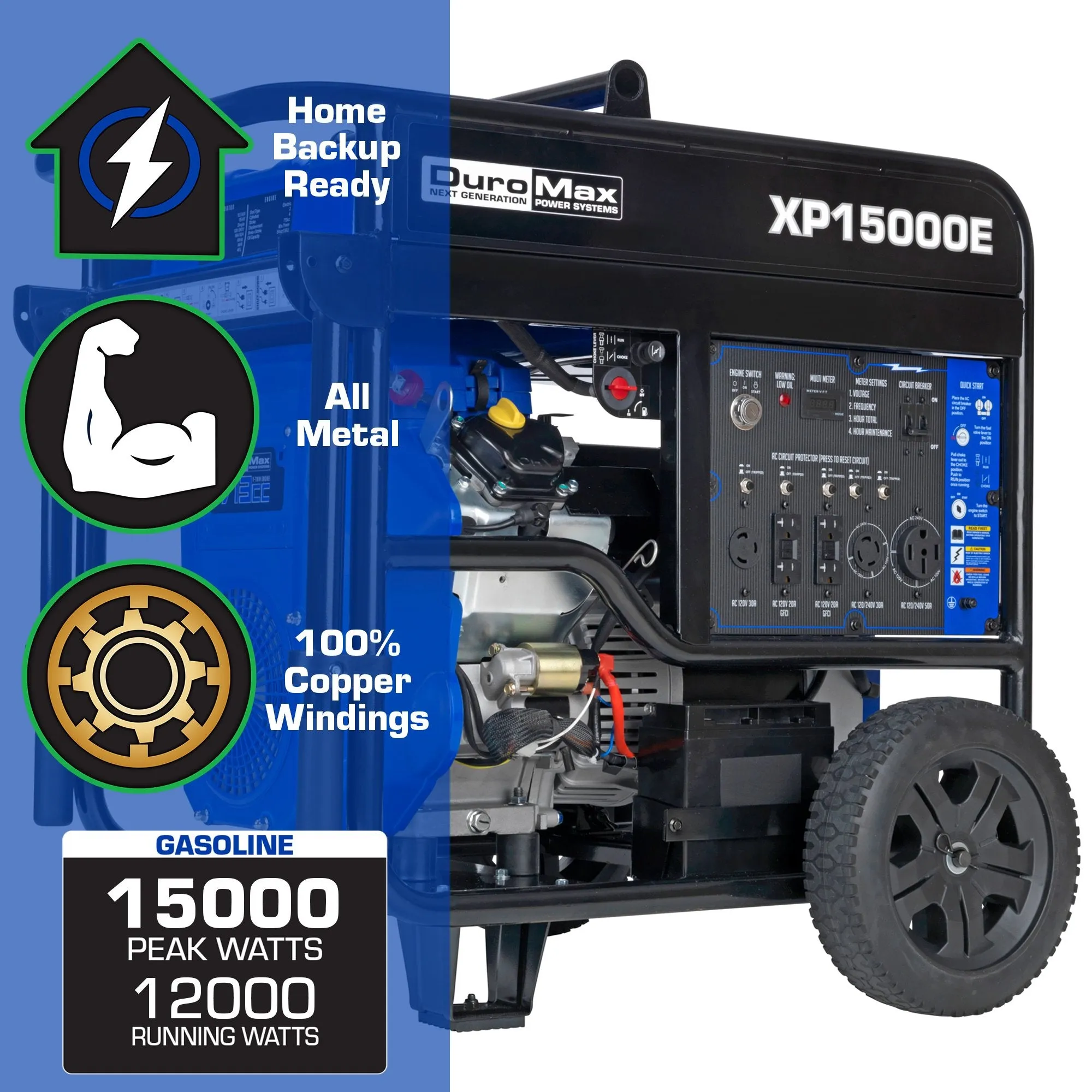 DuroMax XP15000E 12500W/15000W Gas Electric Start Generator New