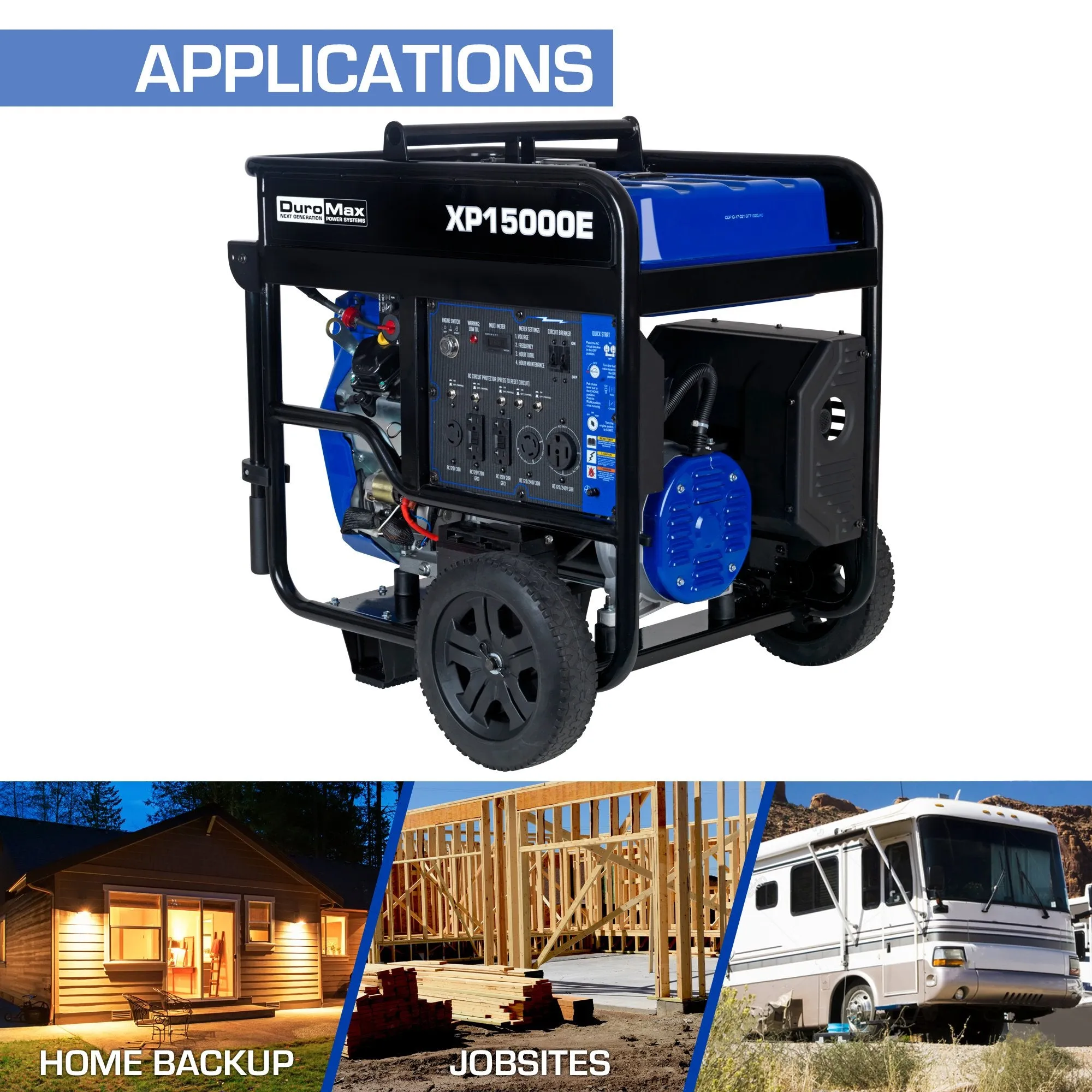 DuroMax XP15000E 12500W/15000W Gas Electric Start Generator New