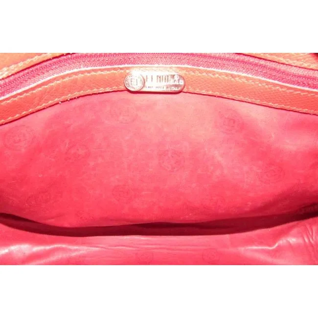 Fendi Early Sas Purse True Red Small F Or Zucchino Logo Print Coated Canvas And Leather Satchel