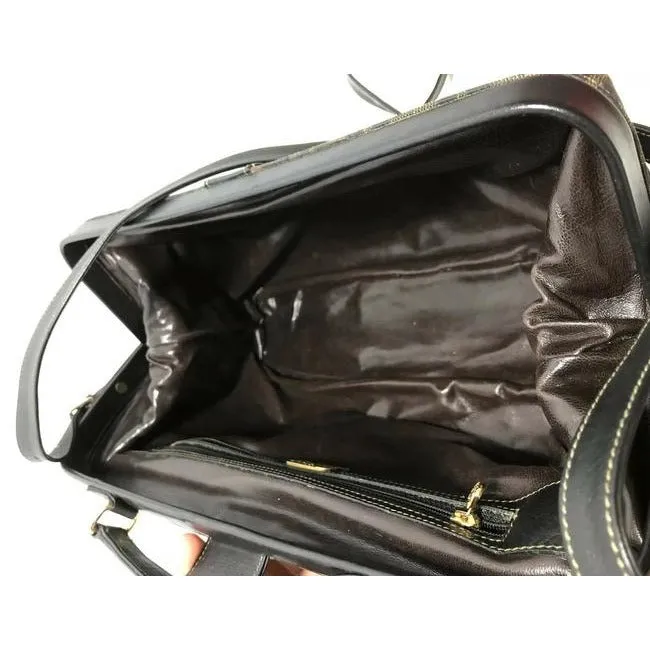 Fendi Shoulder Bag Logo Canvasleather Two Way Satchelshoulder Tobacco Zucco Print Leather And Coated