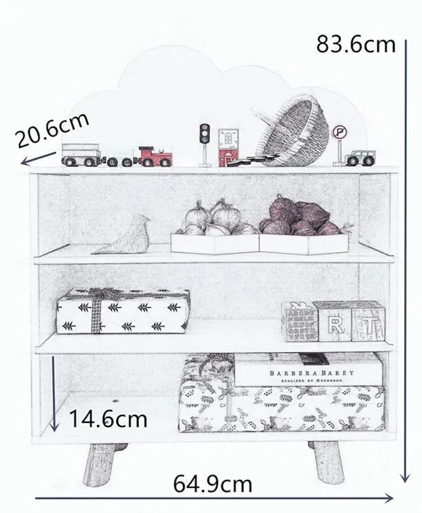 FIJN Cloud/Bear Low 3 Tier Shelf
