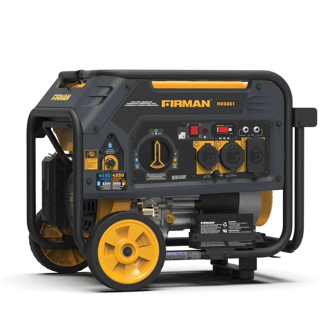 Firman H03651 Dual Fuel 4550W Portable Generator | Electric Start 120V