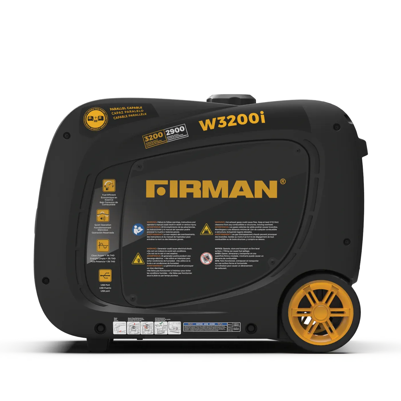 Firman W02981F Gas Inverter Generator 2900W/3200W 30 Amp Low THD Manufacturer RFB