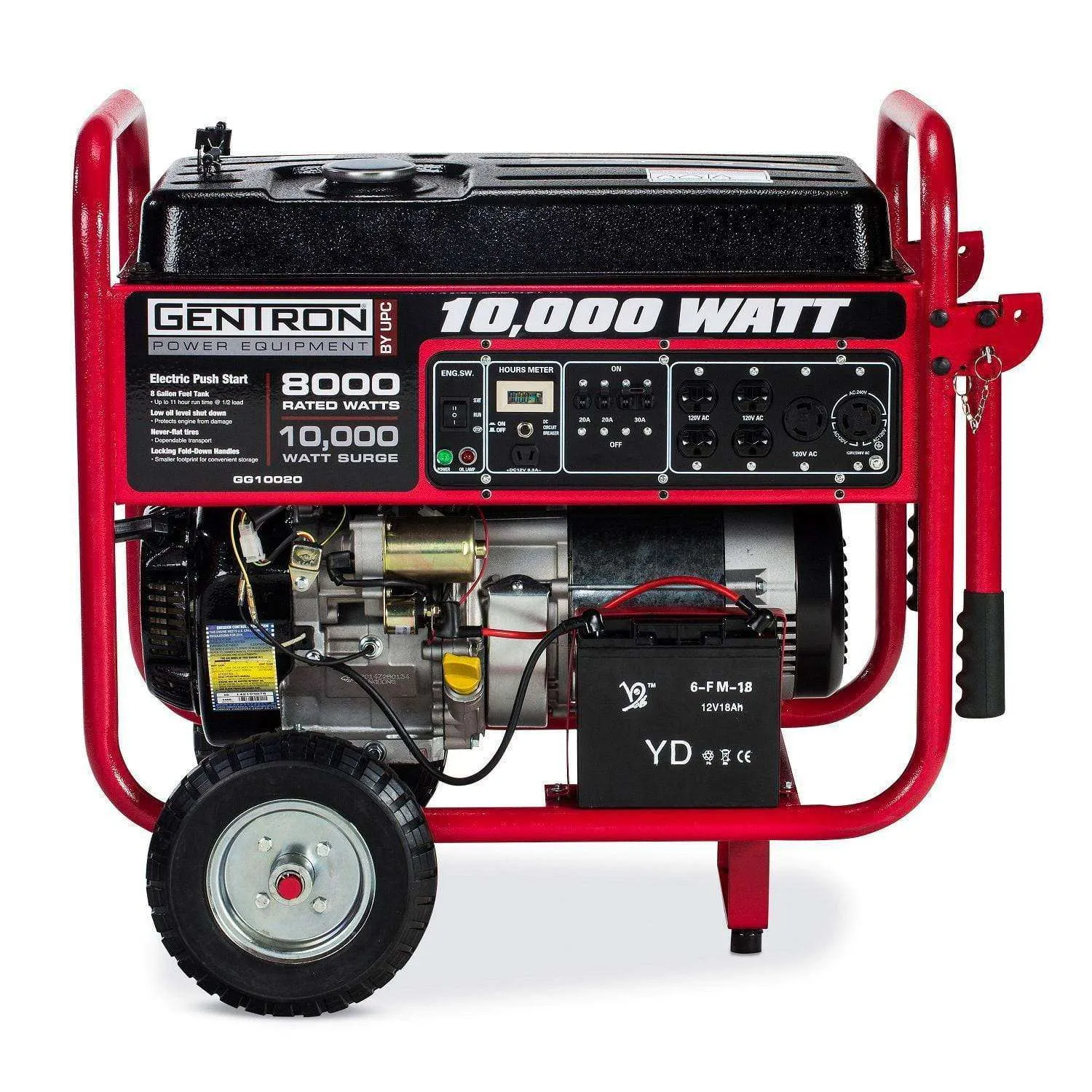 Gentron GG10020C 8000W/1000W Electric Start Portable Gas Generator Carb Compliant New