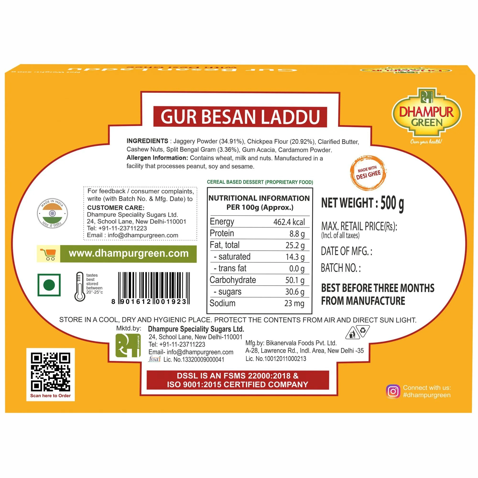 Gur Besan Laddu 500g
